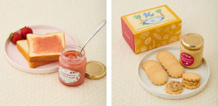 国産苺のバタージャム/バタークッキー&ラムレーズンミルクジャム