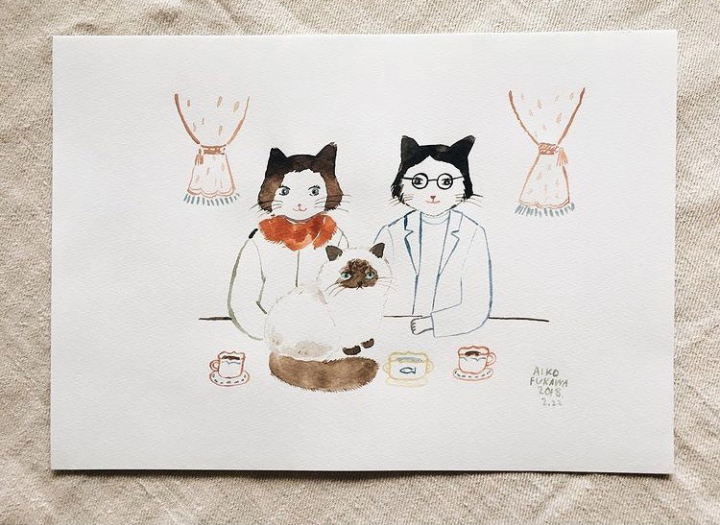 イラストレーター布川愛子さんの「動物の似顔絵屋さん」