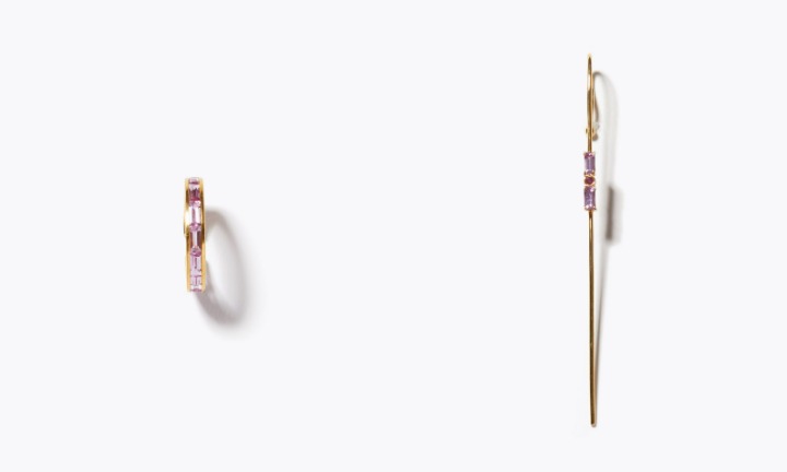 “eden” pink sapphire cuff / ear cuff pierced earring