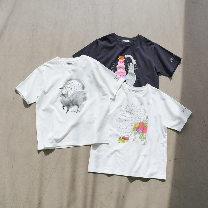 Tシャツ（ネコ/ネコとケーキ/ブーケ）