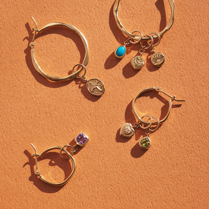pierced earrings, charm