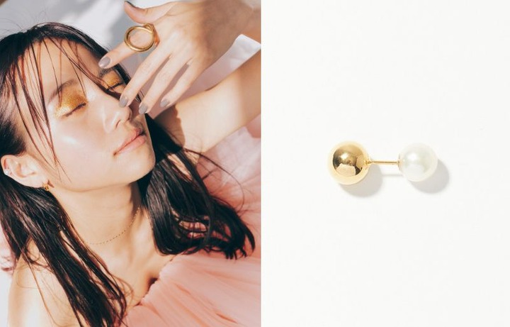Metal × Pearl Pierced Earrings