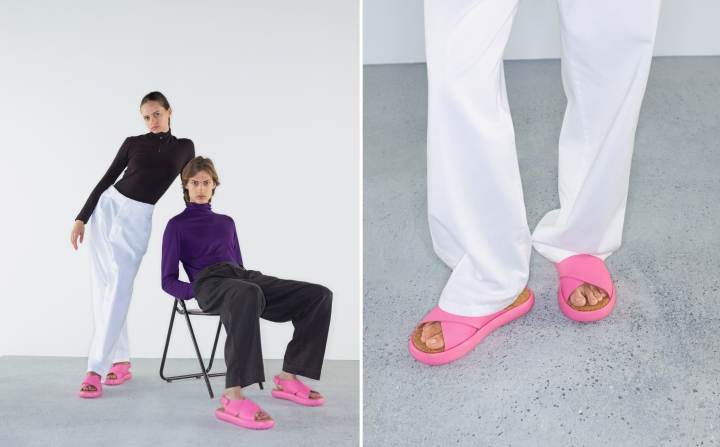 CROSS SANDAL ピンク