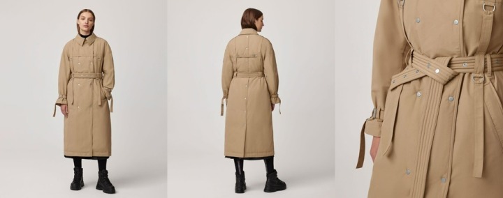 Lightweight Down Strap Trench Coat