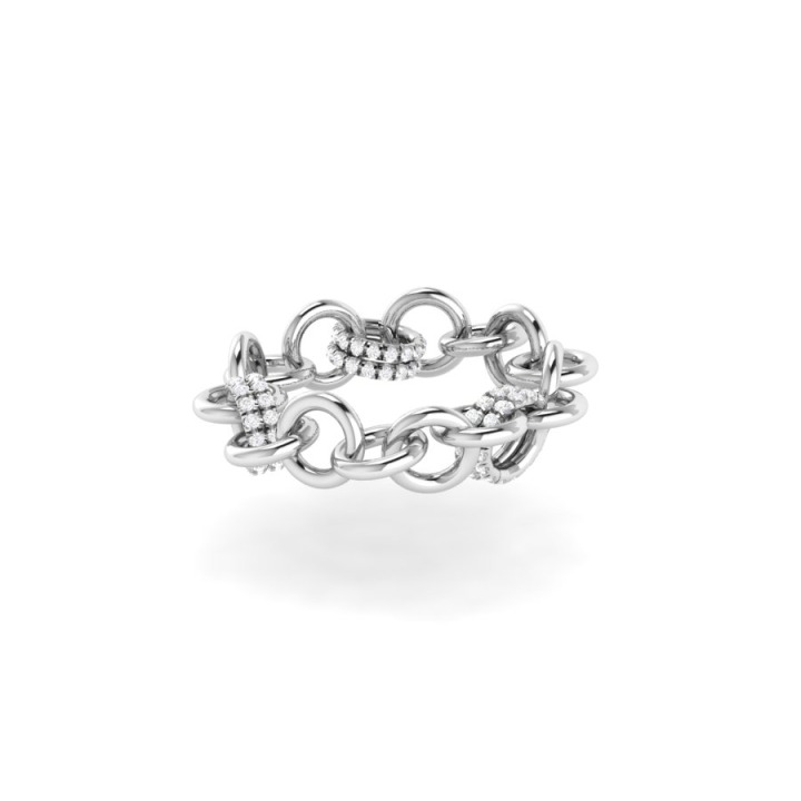 Serpens Pave SS Chain Ring