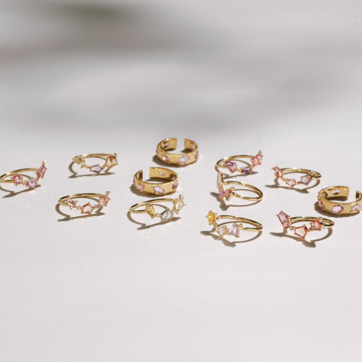 “eden” 6th Anniversary Limited multi sapphire ring / ear cuff
