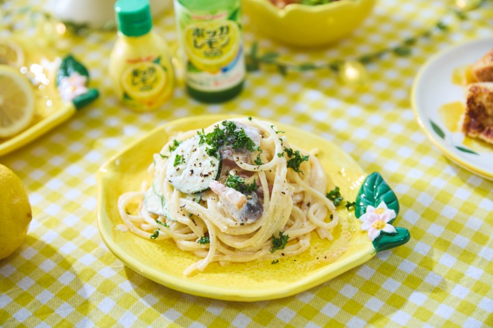 ズッキーニのレモンクリームパスタ