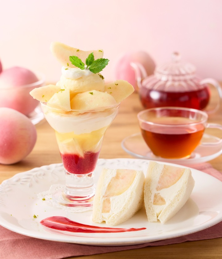 白桃づくしのスイーツプレート