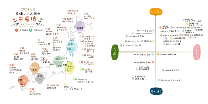 イラスト・図（美味しいお米の生産地）