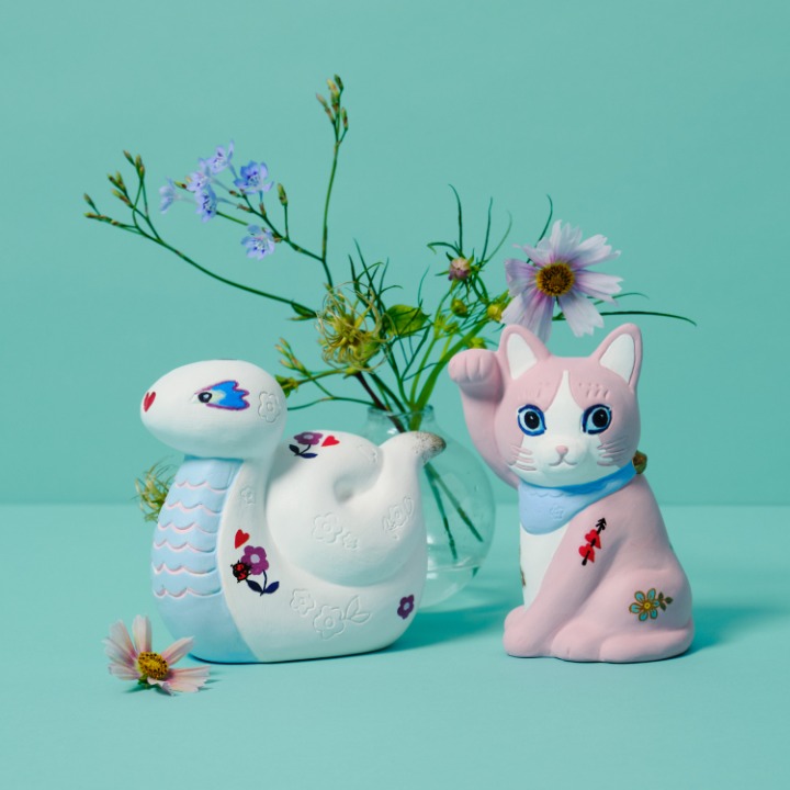 招き猫(ヘビ・ネコ)