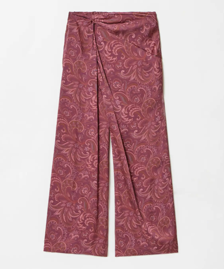 Paisley Print Twist Pants