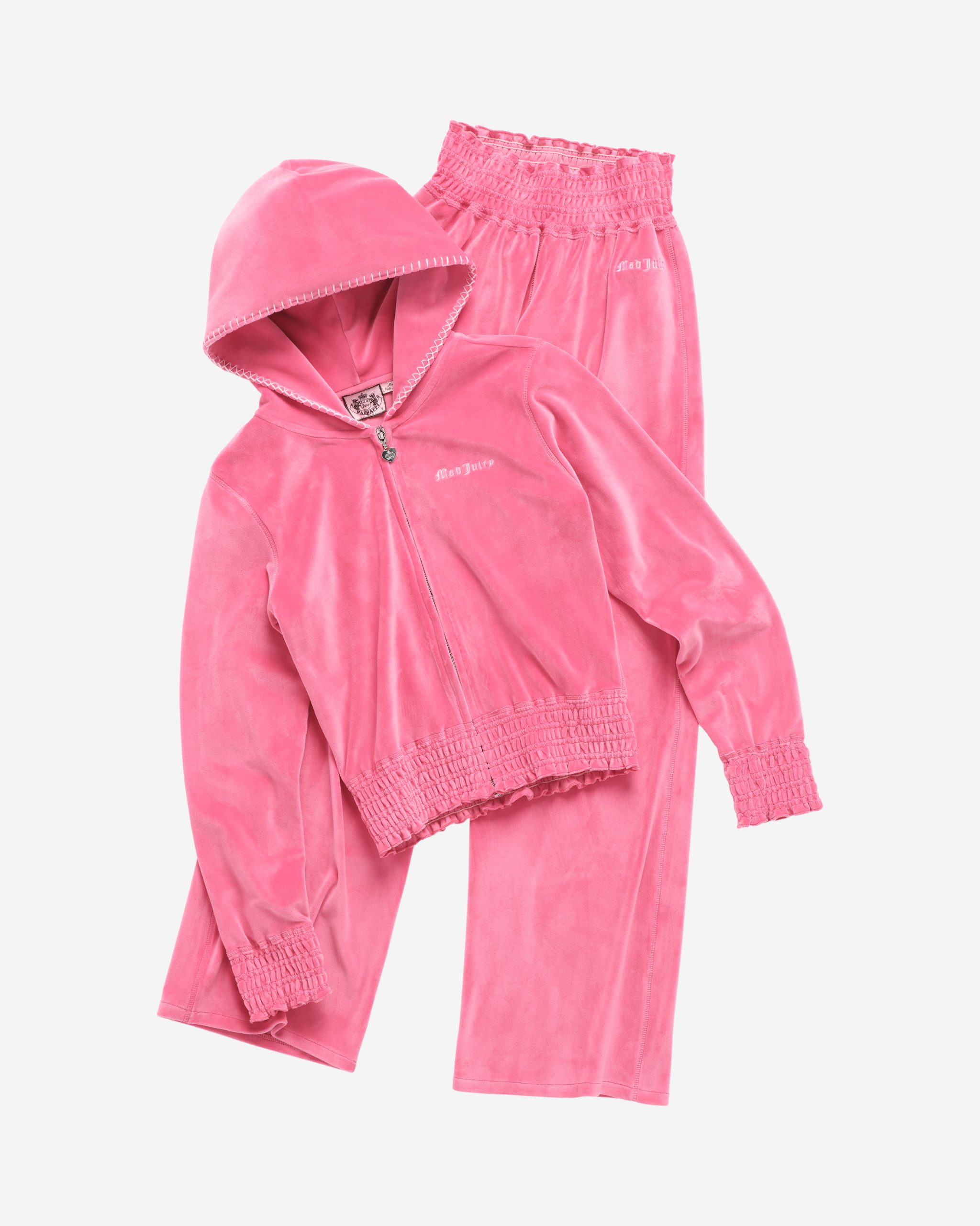 Mad Juicy Smocked Velour Zip Up / Color: Hot Pink / Price: \30,800(tax in)