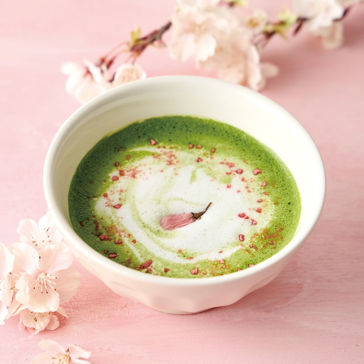 さくらと抹茶のミルクティー