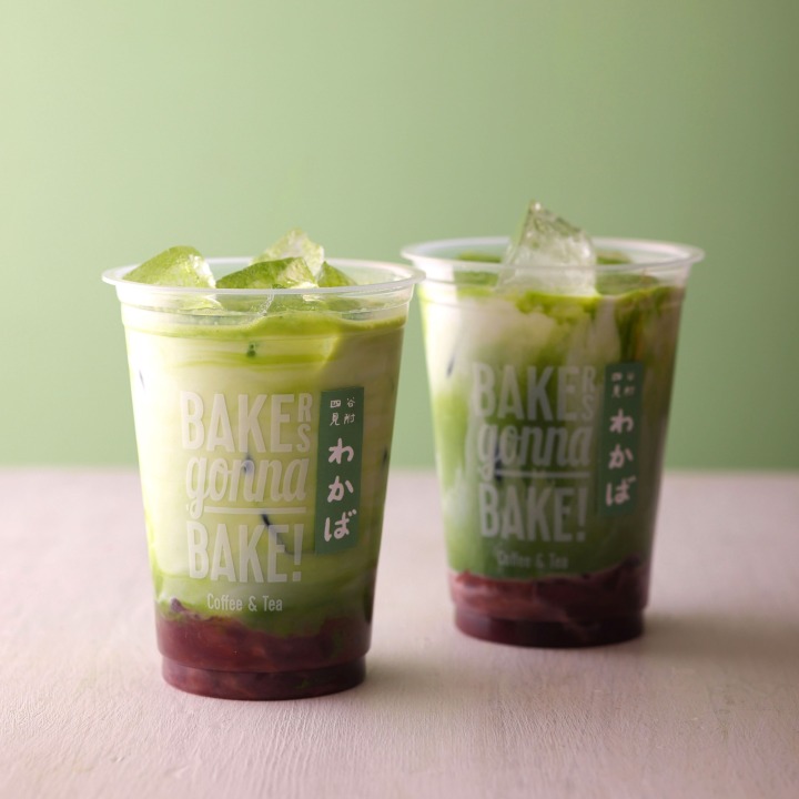 「たいやき わかば」のあんこ抹茶ラテ