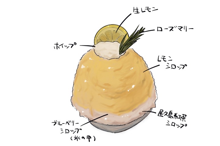 伊豆レモンと信州産ブルーベリー イラスト