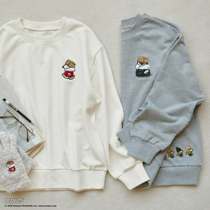 裏毛刺繍プルオーバー