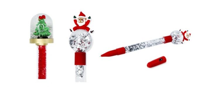 スノードームボールペン(ツリー / サンタ)