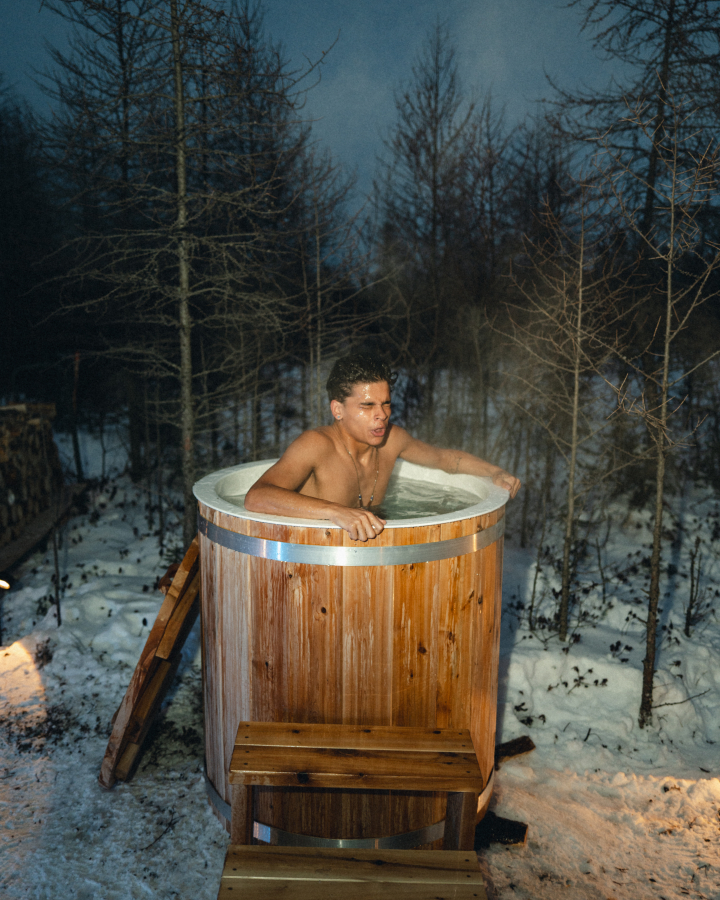 サウナで体を温める