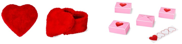 ギフトボックス(ハート)とギフトボックス(4個)
