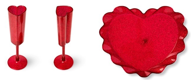 シャンパングラスセットとサービングプレート