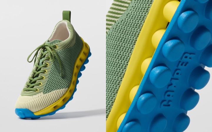 ペロティッシマバイスンネイのグリーンのスニーカー