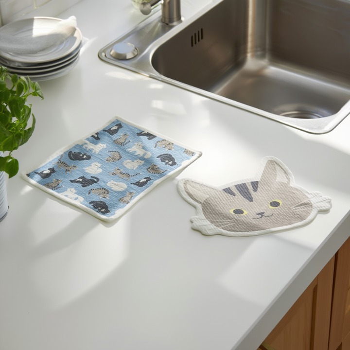 キッチンクロス（ねこデザイン）