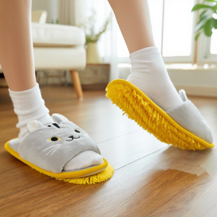 おそうじスリッパ（ねこデザイン）