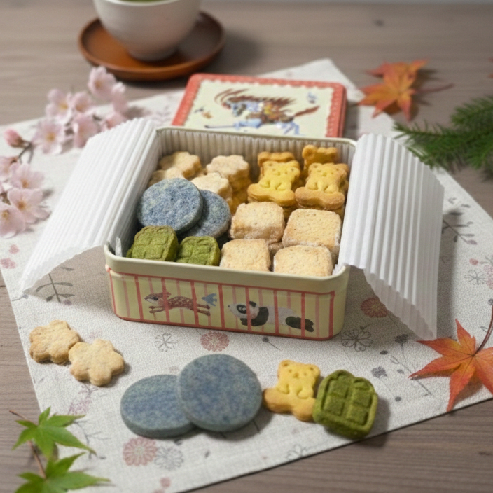 四季の米粉クッキー缶