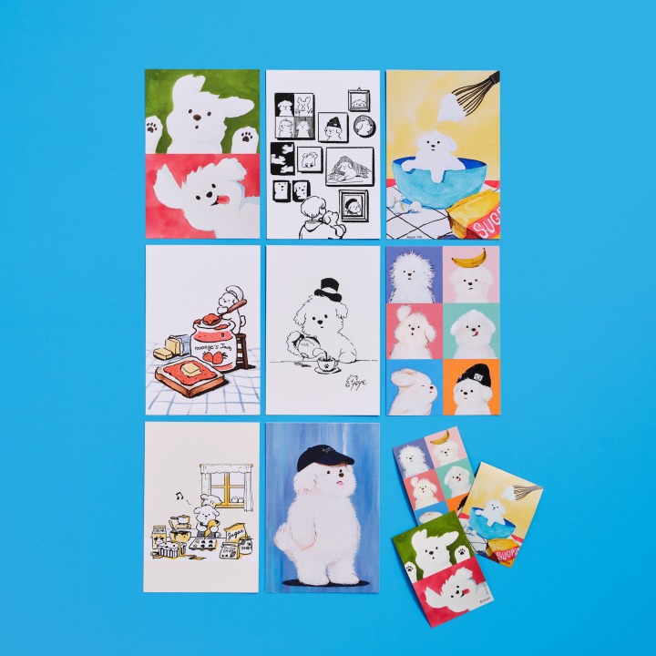 ポストカード8枚セット、ステッカー